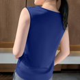 thumbnail image 4 of Wyobmus Womens Tank Tops Casual Sleeveless V Neck Tank Shirt Blouse Business Cami Camisole Blouses Summer Basic Shirts S-3X Navy, 4 of 4