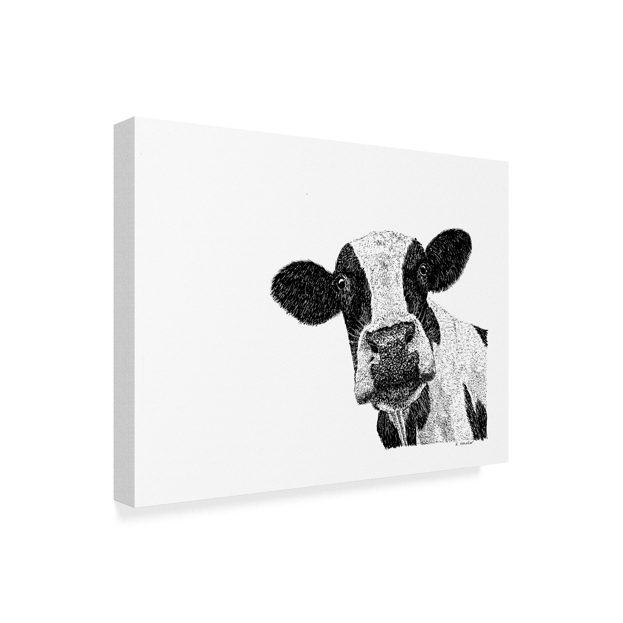 Trademark Fine Art 'Cow Line Art' Canvas Art by Let Your Art Soar