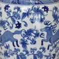 thumbnail image 3 of Benjara BM310024 15 in. Gloomy Ceramic Frame Blue & White Floral Print Decorative Jar, 3 of 5