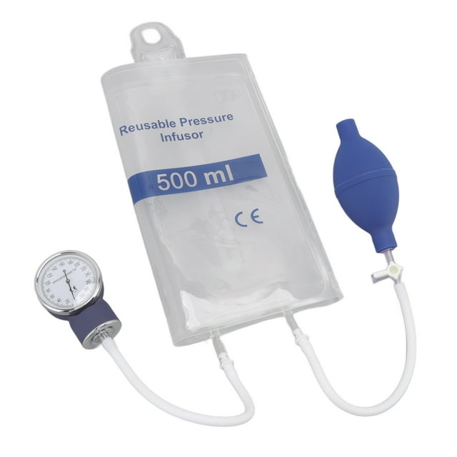 Pressure Infusion Bag, 500ML Pressure Infusion Bag 3h Airtightness Transparent Prevent Overpressure For ICU For Emergency Patients For Field Emergency
