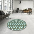thumbnail image 4 of Ahgly Company Tapis d'Intérieur Lavables en Machine Bleu Lagon Bleu Transitionnel, Carré de 6', 4 of 7