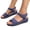 Dark Blue, variant on Women's Comfort Wedge Sandals, Adjustable Hook-and-Loop Straps Open Toe Platform Sandals, Lightweight Orthopedic Walking Shoes Red 6(37)