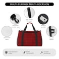 thumbnail image 4 of Balery Red Black Houndstooth Bolsa de Gimnasio para Mujeres, Bolsa de Viaje con Bolsillo Húmedo, Bolsa de Fin de Semana para Mujeres, Bolsa de Viaje Resistente al Agua, 4 of 7