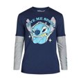 thumbnail image 5 of Stitch, Men's & Big Men's Long Sleeve Graphic Tee Shirt and Beanie Hat Set, Sizes XS-3XL, 5 of 5