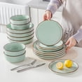 thumbnail image 5 of Malacasa 16 Pcs Dinnerware Sets For 4 people, Plates and Bowls Set, Stoneware Tableware Dishwasher Microwave Safe, Green, 5 of 12