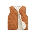 thumbnail image 2 of Teen Girls Puffer Vest Fleece Lined Coffee Down Vest Button-Down Lightweight Sleeveless down Jacket Fall Clothes 11-12 Years, 2 of 7