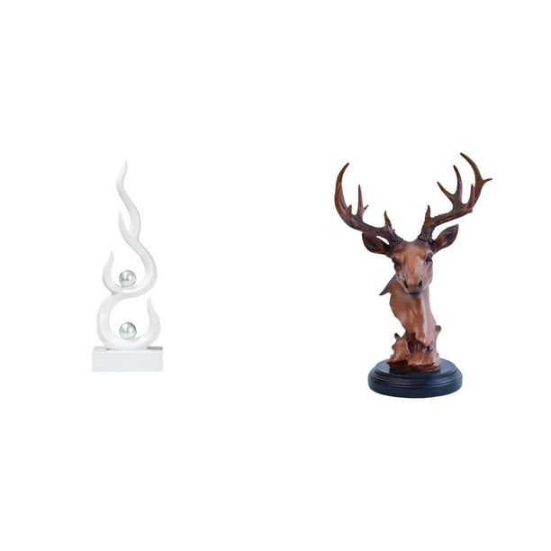 Escultura abstracta de fuego,Estatua de arte abstracto para decoración del hogar,Figura de cabeza de ciervo,Adorno de cabeza de ciervo,estatua de animal decorativa,Figura de cabeza de ciervo