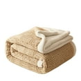 thumbnail image 2 of Fleece Blanket 59x40" Khaki Fleece Throw Blanket for Couch Soft Warm Solid Color Blanket for Bed Sofa Decor(1Pcs) Rkxzt, 2 of 8