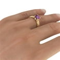 thumbnail image 4 of 2.06 ctw Amethyst Ring with Diamonds 14K Yellow Gold Filigree Cathedral Princess, 4 of 7