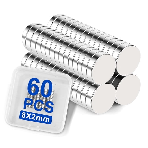AllWays Plaza 60Pcs Tiny Refrigerator Neodymium Magnets, Mini Button Rare Earth Magnets for Office, Whiteboard, Kitchen, Teachers, Crafts