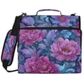 thumbnail image 2 of Zipper Binder with Shoulder Strap 2 inch 3 Ring Waterproof File Folder Organizer Bag 500 Sheet Exquisite Floral Illustration, 2 of 8