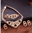 thumbnail image 2 of Juego de Joyas MALUBERO Moda 5 Pcs Collar Pulsera Aretes Anillos DORADO, 2 of 4