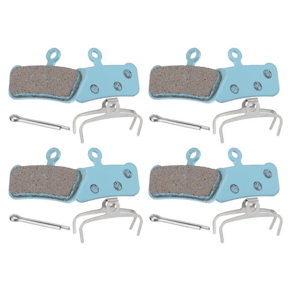 4set Disc Brake Pad 1.48" x 0.98" Semi-Metallic Bike Brake Pads with Spring and Pin for BB7 M355 M446 M640 Mountain Road Bikes, Blue