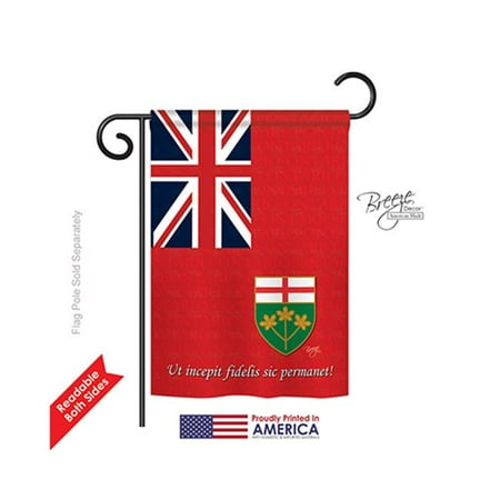 Breeze Decor 58185 Canada Provinces Ontario 2-Sided Impression Garden Flag - 13 x 18.5 in.
