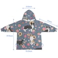 thumbnail image 7 of Border Collie Dog and Flower Florals Blanket Hoodies for Kids 6-13YR Oversize Wearable Blanket Hoodies for Boys Girls Teens, 7 of 7
