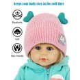 thumbnail image 3 of Deago Baby Beanie Winter Hat with Deer Ear for Infant Toddler Boys Girls Soft Knitted Skull Cap 6-18 Months (Red), 3 of 8