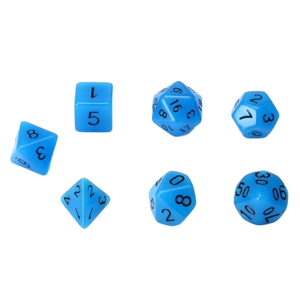 Dados acrílicos de múltiples caras, juegos de mesa noctilucentes, herramientas, números, forma geométrica, juego de dados 7 piezas sidaley WJ3274-02