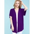 thumbnail image 3 of Made by Johnny Women's Kimono Style Short Sleeve Dolman Cardigan XXXXL DARK_PURPLE, 3 of 6