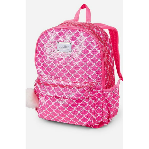 Justice - Mermaid Sequin Backpack For Girls Pink Flip Large Back to ...