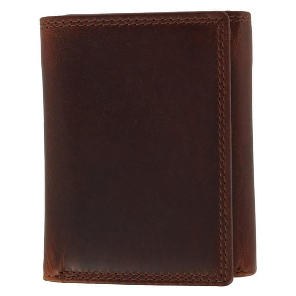 CTM  Oil Tanned Leather Trifold Wallet with ID Flap (Men)