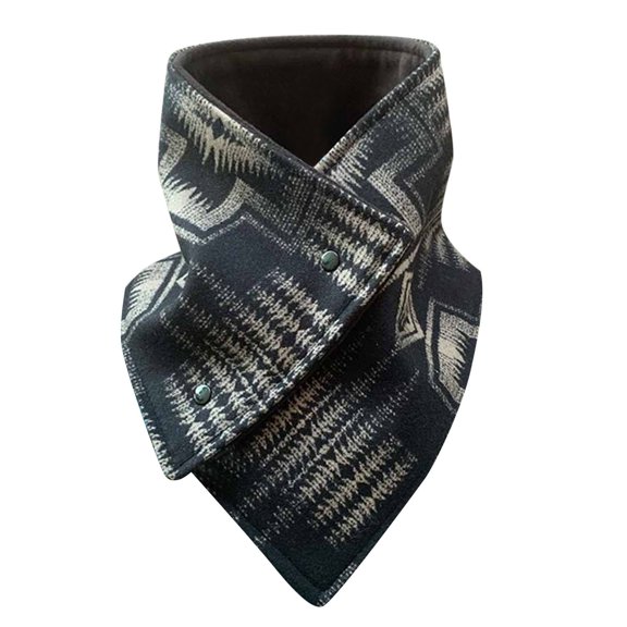 Aoochasliy Winter Scarfs Women Winter Printing Scarf Retro Multi-Purpose Shawl Button Scarf