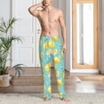 thumbnail image 5 of Uemuo Yellow Lemon Pattern Men's Wide Leg Palazzo Lounge Pants with Pockets Light Weight Loose Comfy Casual Pajama Pants-X-Large, 5 of 9