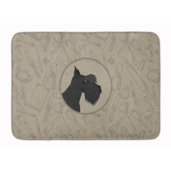 Scottish Terrier In the Kitchen Machine Washable Memory Foam Mat