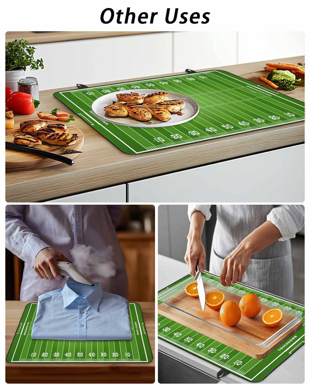 Stove Top Covers for Electric Stove, Rugby Sport Glass Stovetop Cover Protector, American Football Field Stadium Induction Cooktop Protector Oven Mat for Kitchen Countertop 24"x21"