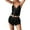 Black, variant on Christmas pajamas for women setSatin And Lace Trimmed Strap Dress And Shorts Set For Women