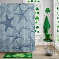 thumbnail image 5 of Shower Curtain, Summer Blue Sea Stars on Wood Board Waterproof Shower Curtain Set with Hooks for Bathroom Showers,Stalls and Bathtubs,36x72In Marine Life, 5 of 9