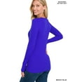thumbnail image 4 of Zenana Plus Size Brushed Microfiber V-Neck Long Sleeve Lightweight Tee Shirt Top, 4 of 5