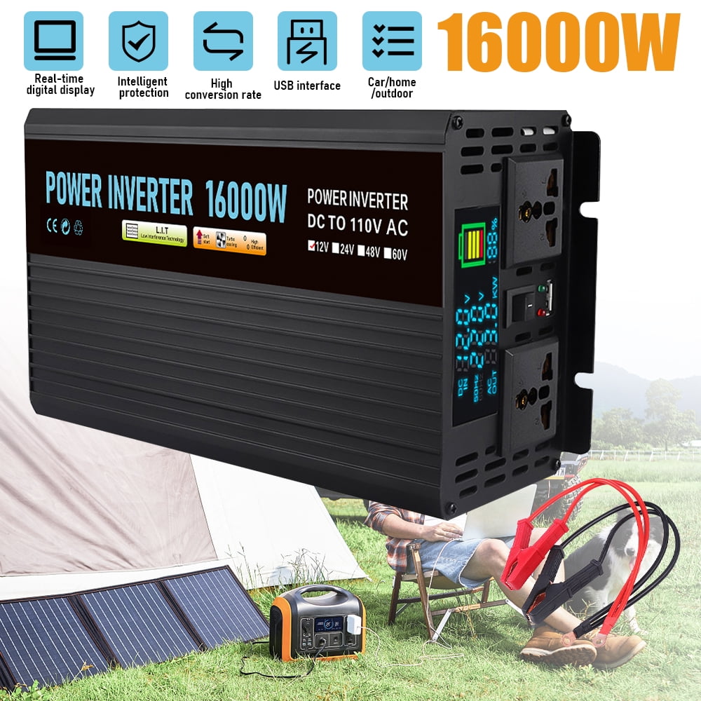 Ablink BJBU0002-824 12V 16000-Watt Continuous 3000-Watt Surge Power Inverter with LED Display