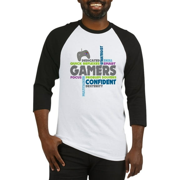 CafePress - Gamers Baseball Jersey - Cotton Baseball Jersey, 3/4 Raglan Sleeve Shirt