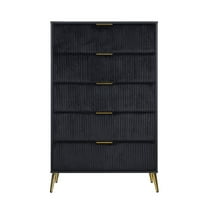 New Classic Furniture Kailani Contemporary Wood 5-Drawer Chest in Black