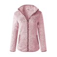 thumbnail image 3 of Yokua Women's Winter Fleece Jacket Plush Faux Fur Zipper Long Sleeve Stand Collar Coat with Pockets, 3 of 7