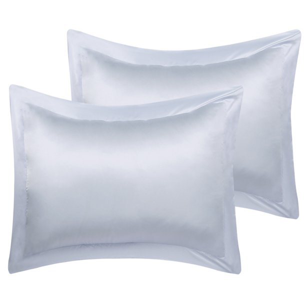 PiccoCasa Satin Pillowcase Boudoir Size Pillow Shams 2PCS Silky Sateen