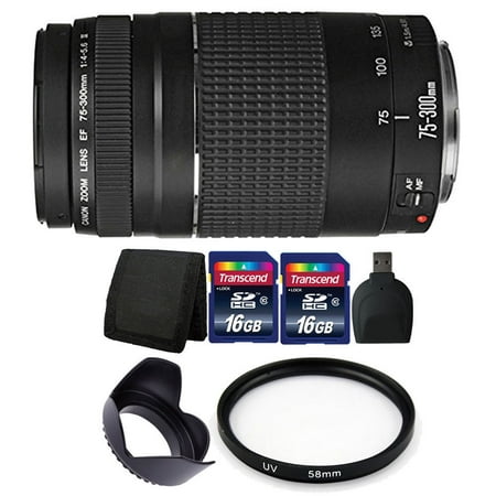Canon EF 75-300mm Autofocus Lens Bundle f/ Canon EOS Rebel T6 T6i 70D 80D