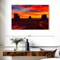 thumbnail image 3 of Elephant Stock Monument Valley At Sunset Wall Art - Horizontal Canvas Wall Art - Living Room Wall Decor - Nature Canvas - Brown And Orange Decor - 39" x 26", 3 of 8