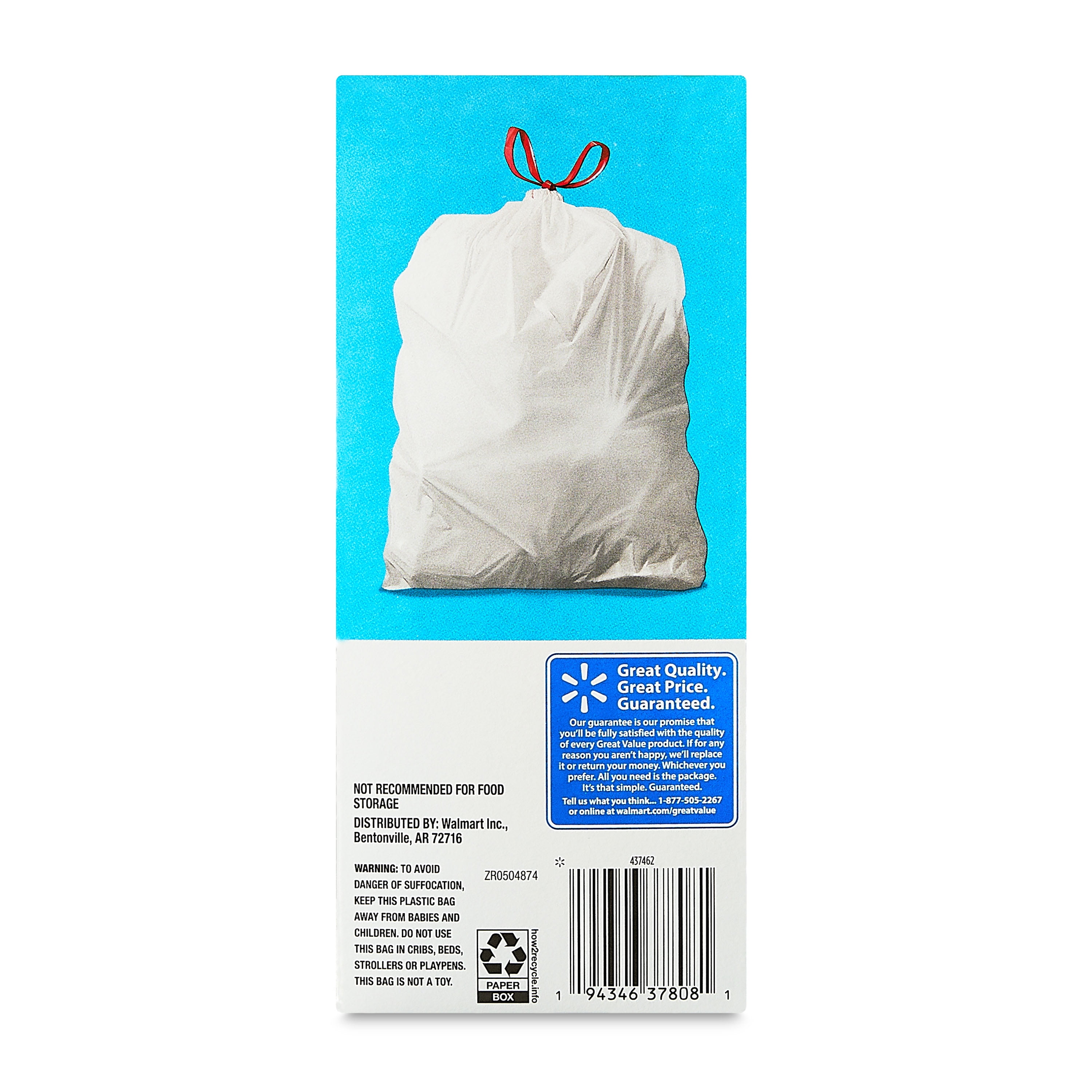 Great Value 8-Gallon Drawstring Trash Bags, Fresh Scent, 40 Bags