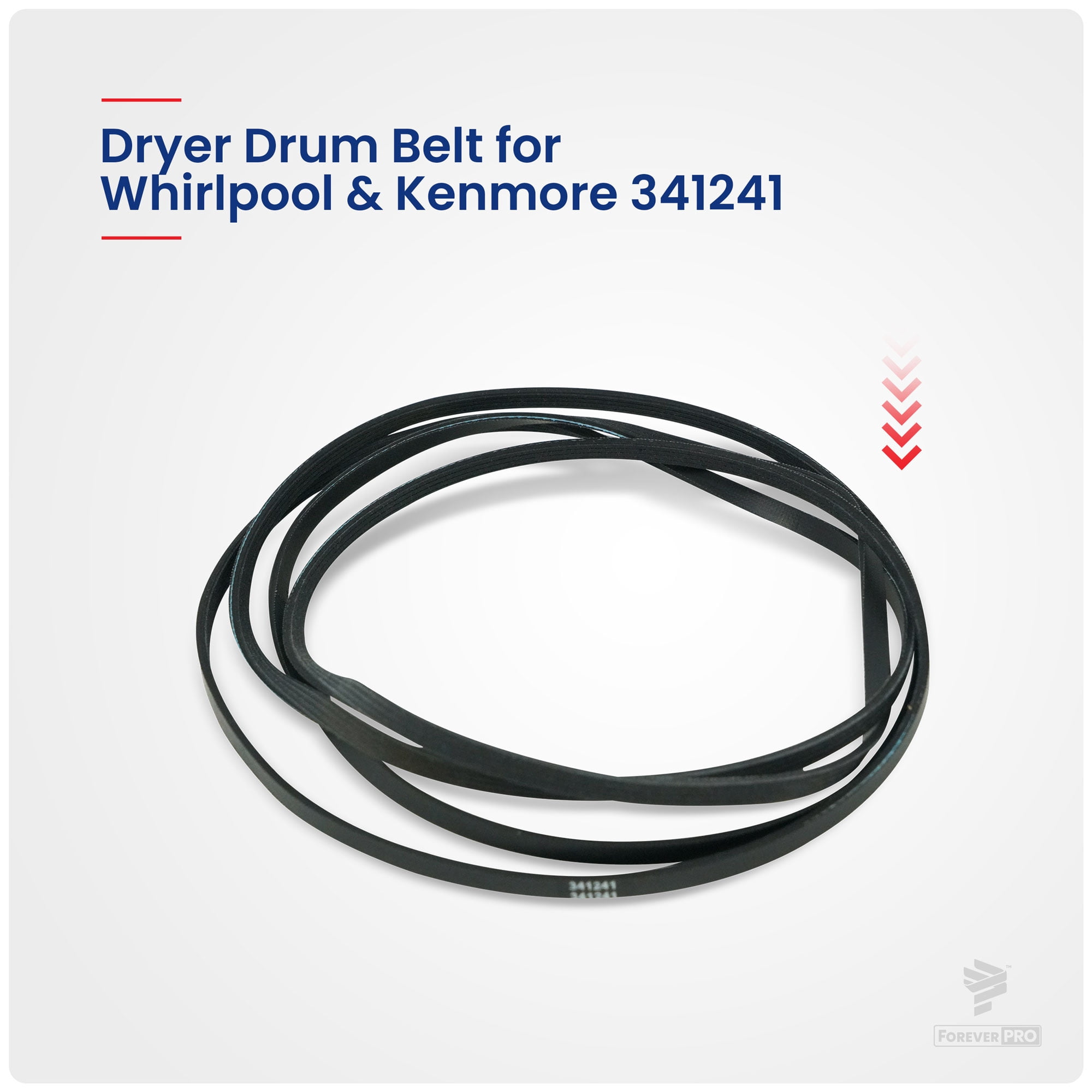 ForeverPRO 341241 Whirlpool Dryer Belt for Whirlpool Dryer 31531589 14210003 31001026 3389628