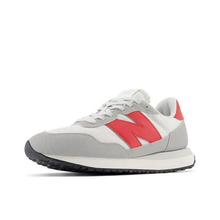 New Balance Men's 237 V1 Sneaker, Concrete/Grey Matter/True Red, 10