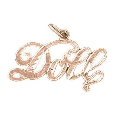 14K Rose Gold Saying Pendant - 16 mm