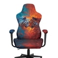 thumbnail image 3 of Whosucclay Tiger Fire Print Gaming Chair Cover Cat Scratch Proof Jacquard, Spandex Gaming Chair Slipcovers Arms Attached Washable for Office/PC Chairs & Racing Style Seats, 3 of 8