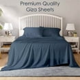 thumbnail image 2 of 6-PC Queen XL Size Mediterranean Blue Color Giza 1000-Thread-Count Cotton Sheet Set - 12 Inch Deep Pockets, 2 of 7