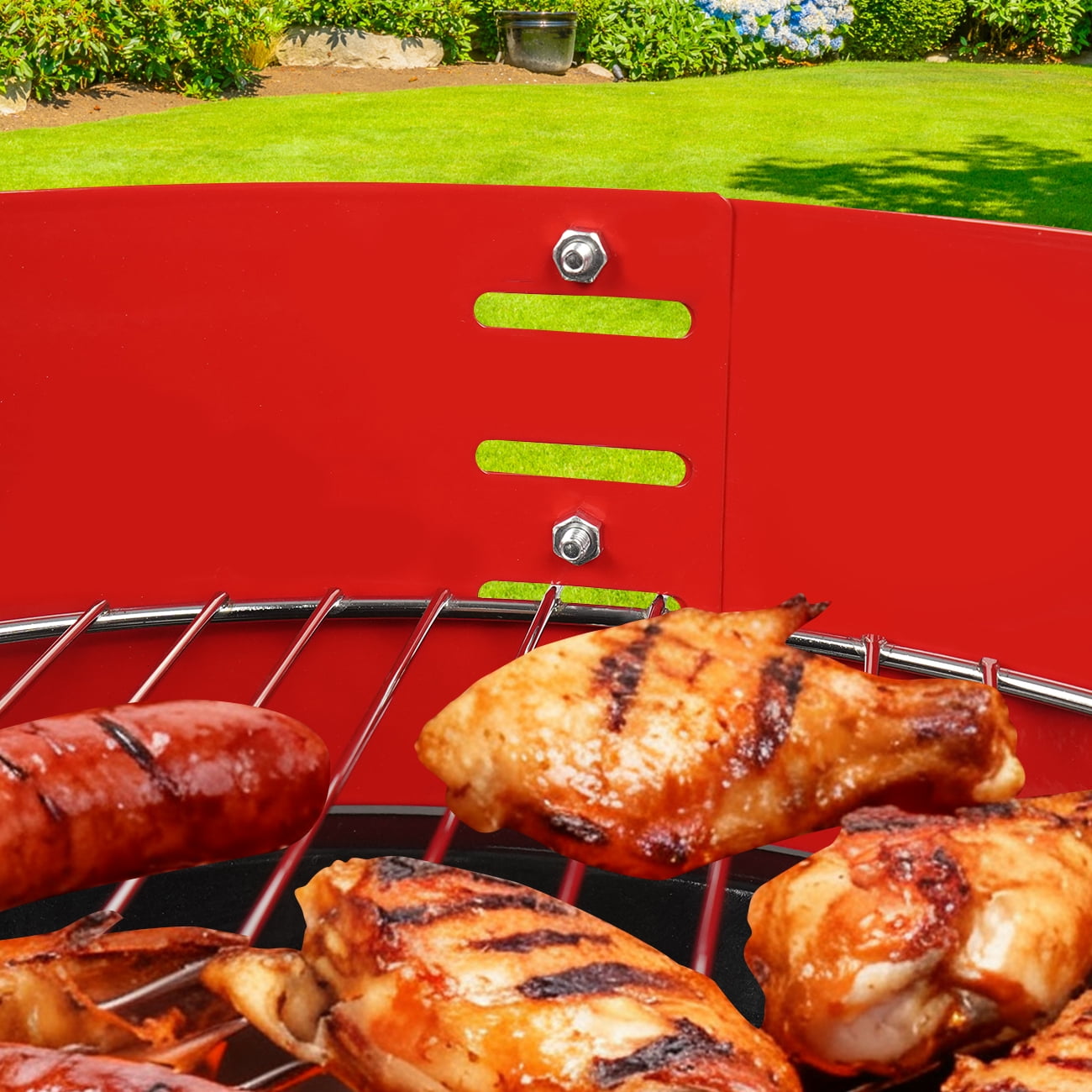Linsen-outdoors Portable Charcoal Grills For Backyard & Camping Small BBQ Grill Outdoor Activity Red