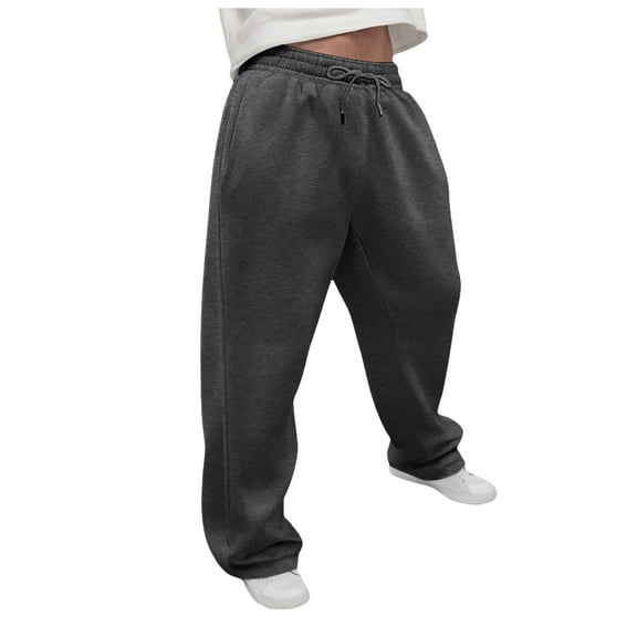 Loose Sweatpants For Men Black Sweatpants Baggy Men's Drawstring Waist Straight Wide Leg Baggy Pants Workout Athletic Sweatpants with Pocket