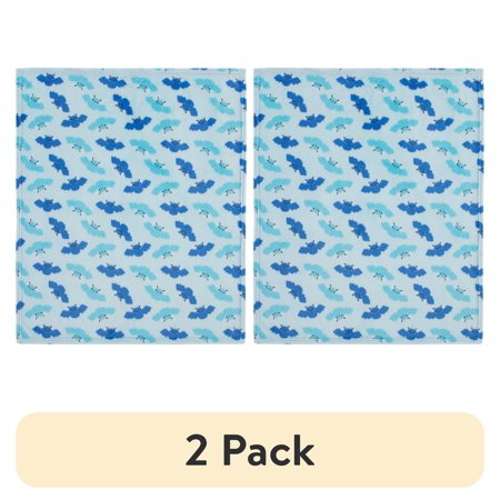 (2 pack) Parents Choice Halloween, Blue, Bat, Blanket