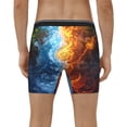 thumbnail image 2 of Men's Boxer Briefs, Red and Blue Flame Waves Soft and Breathable Mens Underwear Boxer Briefs With Widen Waist, 2 of 5