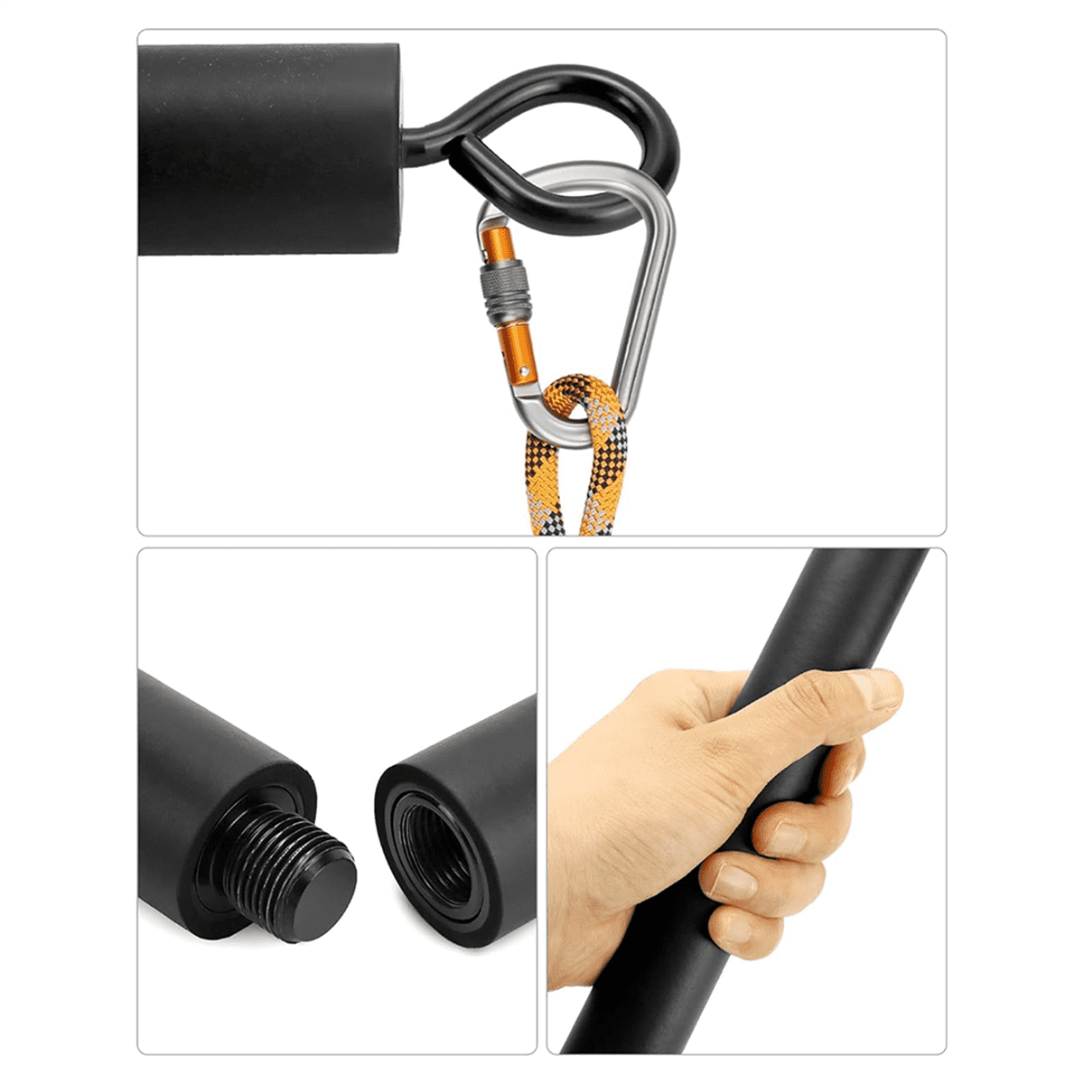 Resistance Band Bar Pilates Bar Home Gym Fitness Workout Bar for Strength Training Cardio Exercise - 108CM