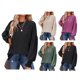 thumbnail image 2 of Womens Casual T Shirts, Casual Loose Solid Color Comfortable Crew Neck Womens Long Sleeve Top For Office, 2 of 6